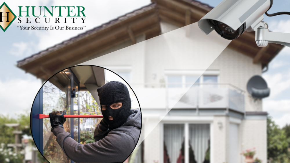 utdoor security camera catching a burglar attempting a home break-in